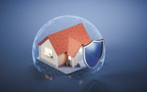 residential-house-with-shield-3d-rendering